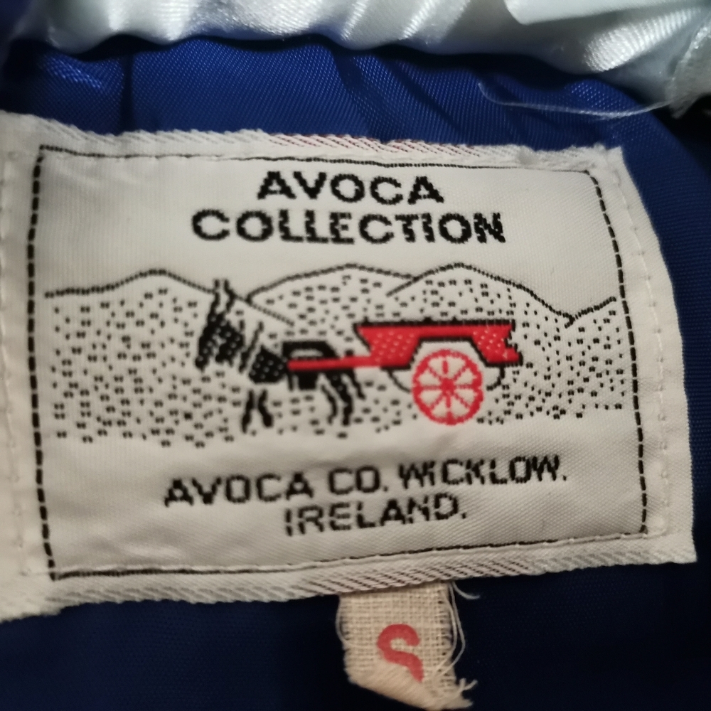 Vintage Avoca Collection Blue Purple Striped 100% Pure New Wool Jacket - Picture 5 of 10